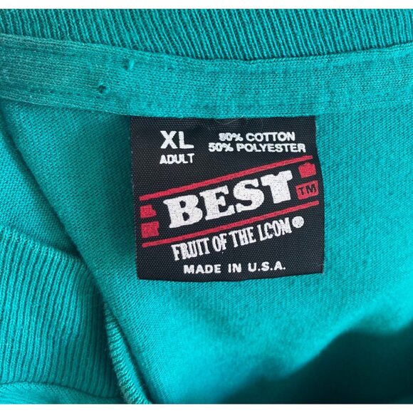 Vintage 90s Lindstrom Loppet 5K Graphic T Shirt XL Mens Green Minnesota USA Made - Picture 6 of 7